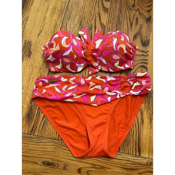 Lascana for Venus Orange Two Piece Swimsuit Bikini Set Size 6 Bottom and A Top - Picture 1 of 6